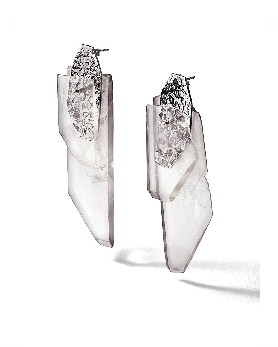 Boucle d'oreilles verre et métal