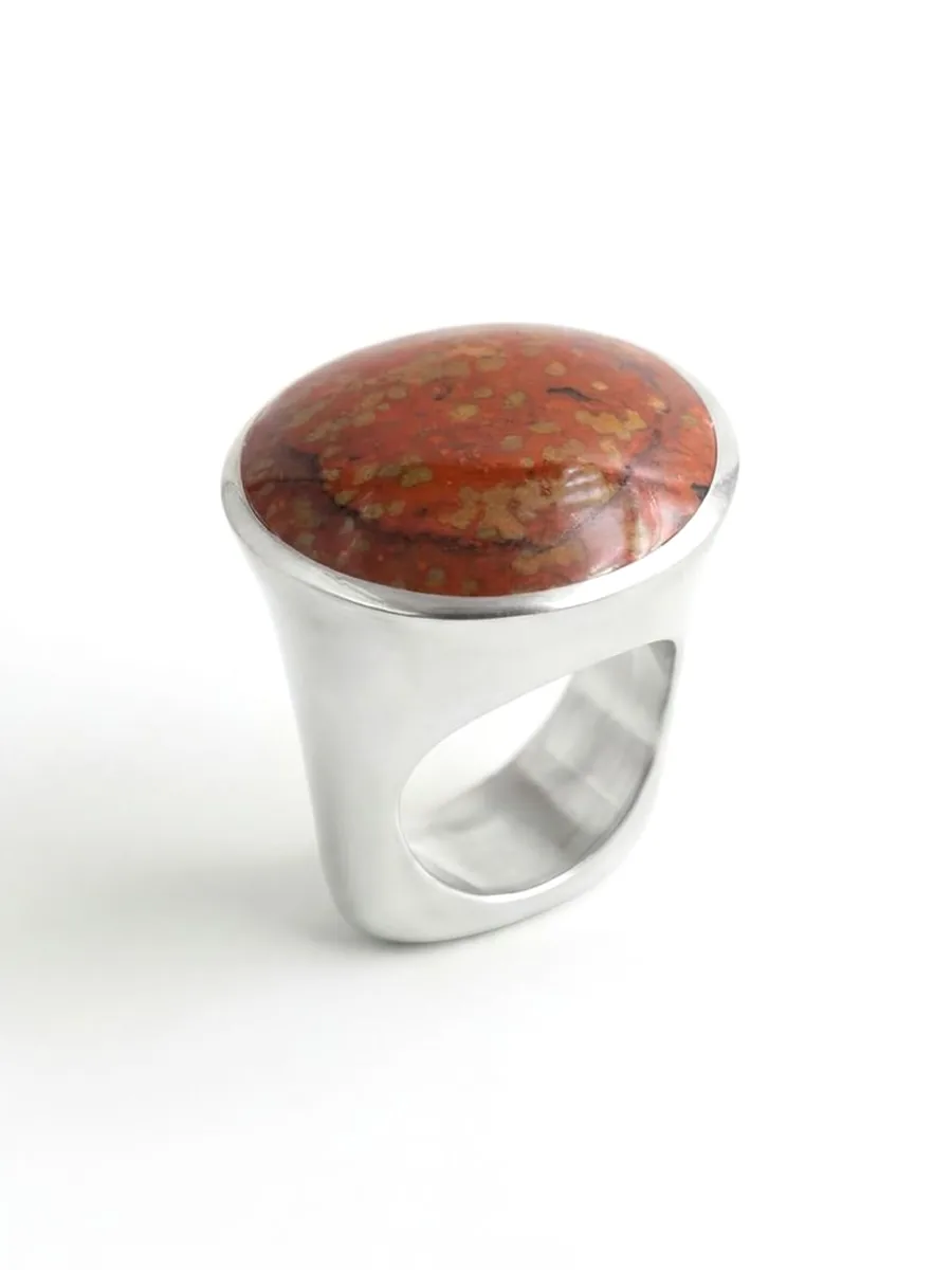 Bague Pierre Rouge Ovale